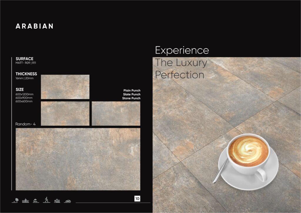 Outdoor porcelain paving tiles